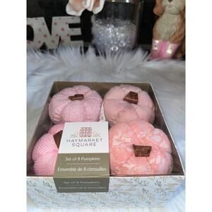Haymarket Square Set 8 Pink Victorian Pumpkins Fall 2024 Bowl Filler Shelf Decor